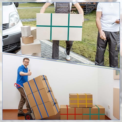 Wovnet 12 Pcs Extra Large 42" 36" 30" 25" Moving Rubber Bands for Furniture Elastic Variety Heavy Duty Moving Bands for Mover Pallets Blankets Boxes Packing Supplies, 4 Assorted Colors - Image 5