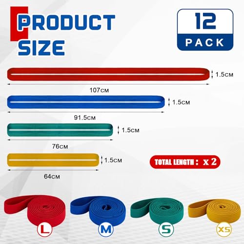 Wovnet 12 Pcs Extra Large 42" 36" 30" 25" Moving Rubber Bands for Furniture Elastic Variety Heavy Duty Moving Bands for Mover Pallets Blankets Boxes Packing Supplies, 4 Assorted Colors - Image 2