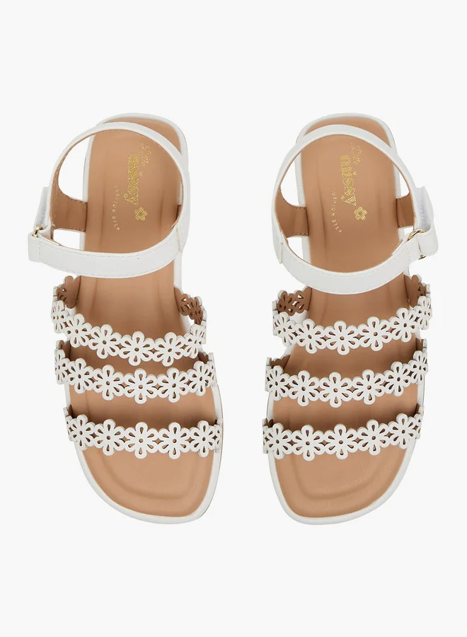 Little Missy White Girls Floral Cutout Sandals for Women | Best Price UAE