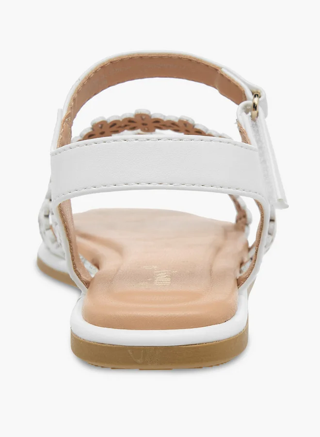 Little Missy White Girls Floral Cutout Sandals for Women | Best Price UAE