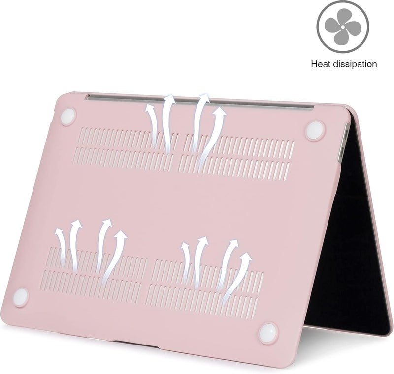 Eoocoo Hard Case Compatible with MacBook Air 13.3 inch M1 Chip 2021-2018 with Retina Display, Air 13.3 inch Plastic Protective Case + Transparant Keyboard Cover + Screen Protector, Cute Pink - Image 3