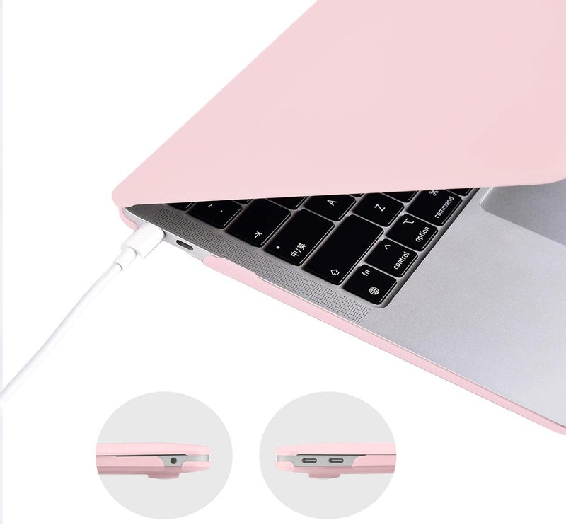 Eoocoo Hard Case Compatible with MacBook Air 13.3 inch M1 Chip 2021-2018 with Retina Display, Air 13.3 inch Plastic Protective Case + Transparant Keyboard Cover + Screen Protector, Cute Pink - Image 5