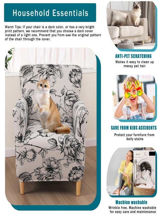 NILUOH Chair Covers Armchair Stretch Chair Slipcovers with Arms Printed Accent Chair Covers for Living Room Soft Nonslip Armchair Slipcovers Protector for Dogs Pets Home Decor - Image 3
