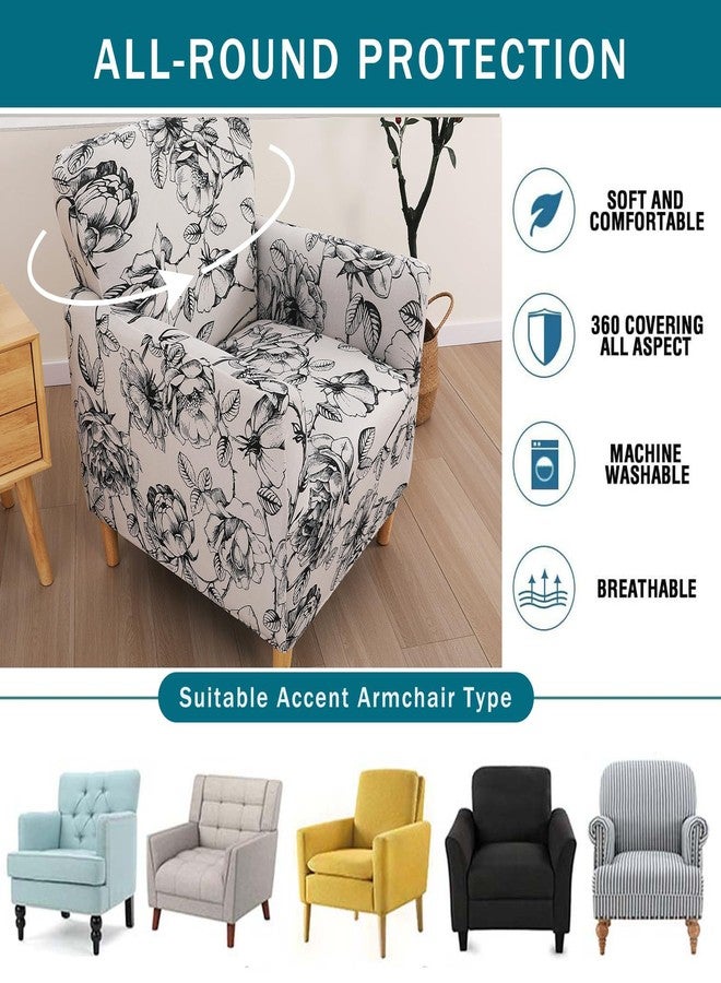NILUOH Chair Covers Armchair Stretch Chair Slipcovers with Arms Printed Accent Chair Covers for Living Room Soft Nonslip Armchair Slipcovers Protector for Dogs Pets Home Decor - Image 4
