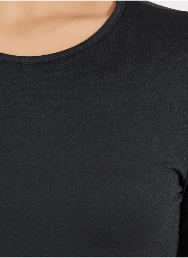Styli Solid Round Neck Knit Bodysuit  - Image 4