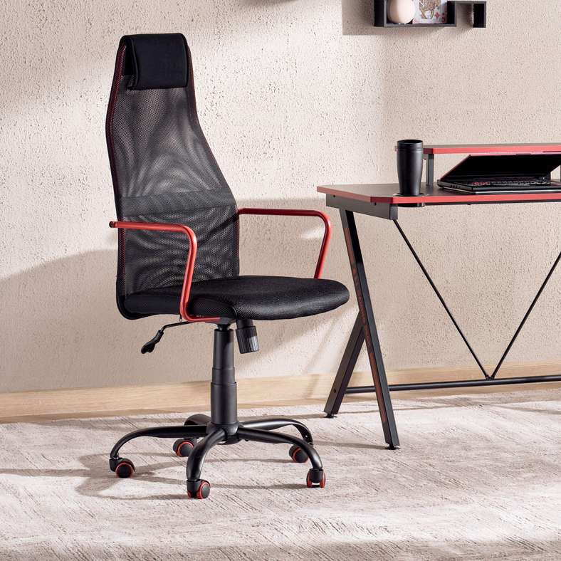 Pan Home Gaming Chair - Black and Red for Men
