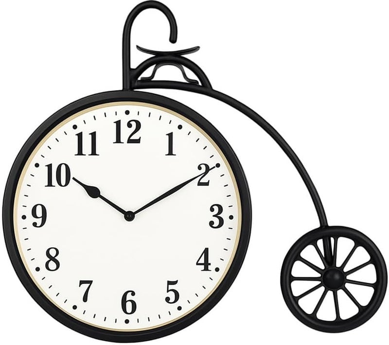 FITTO Cycle Model Wall Clock, 12-Inch Decorative Bicycle Design Wall Clock, Unique Vintage Style Clock with Silent Non-Ticking Quartz Movement, Ideal for Living Room, Bedroom, Kitchen Decor - Image 1