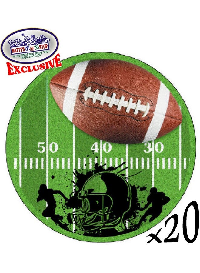 Matty's Toy Stop Deluxe Football Theme Party Supplies Set For 20 People Includes 20 Large Plates 20 Small Plates 20 Napkins 20 Cups & 2 Table Covers Perfect For Gameday Or Birthday (82 Pieces Total) - Image 4