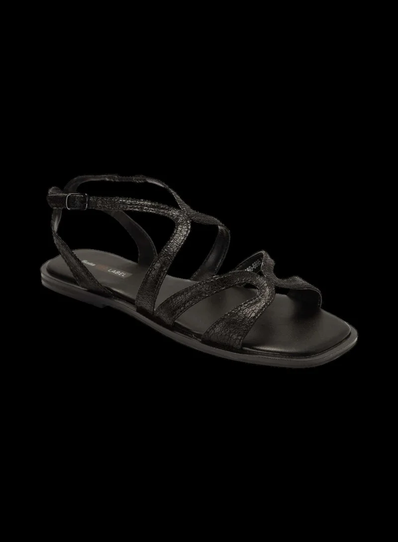 Bata Black Casual Multi‑Strap Flat Sandals for Women | Best Price UAE