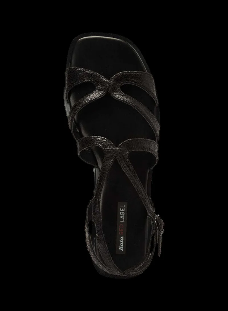 Bata Black Casual Multi‑Strap Flat Sandals for Women | Best Price UAE