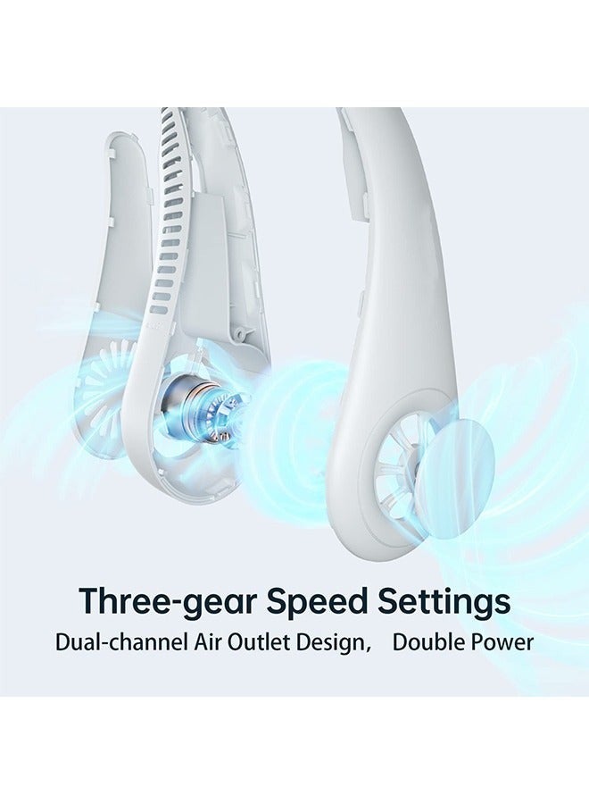 Sakulight مروحة عنق محمولة، مروحة بلا صمامات، وبطاريات 4000 ميليأمبير، يمكن مراوح شخصية - Image 3