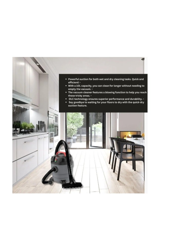 كراون مكنسة كهربائية رطب وجاف ونفخ 2 في 1، سعة 15 لتر - Image 3