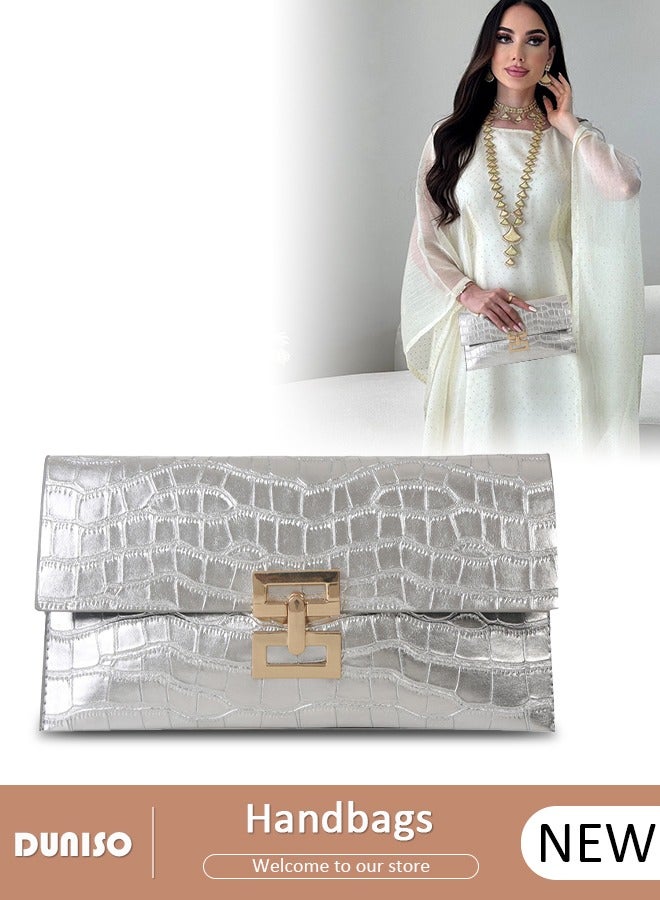 DUNISO Women Shiny Glitter Evening Clutch Envelope Handbag Evening Bag Purse Bag for Wedding Formal Cocktail Party  - Image 1