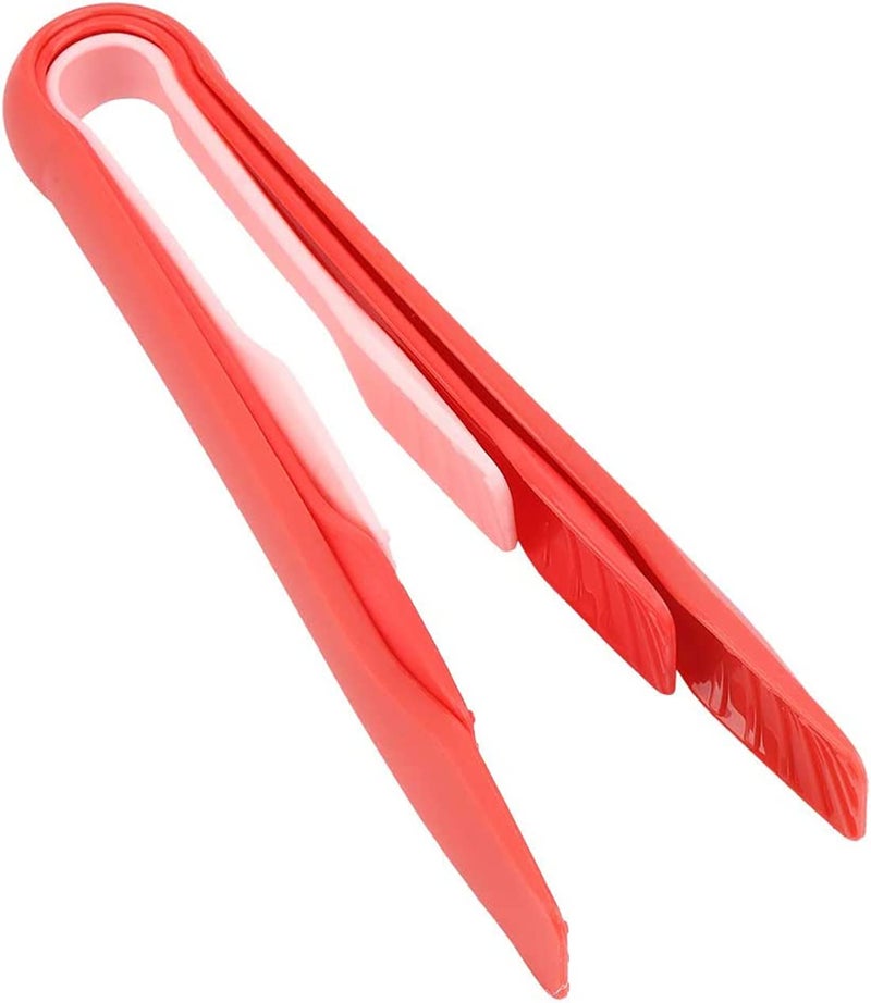 pepplo 6/8/10inch Plastic Kitchen Tongs Food BBQ Vegetable Bread Clip Salad Baking Cooking Tool Serving Tongs Multi-Functional Mini Tongs Multi Colored Set of Tongs Plastic Tongs(Set of 3,Red) - Image 1