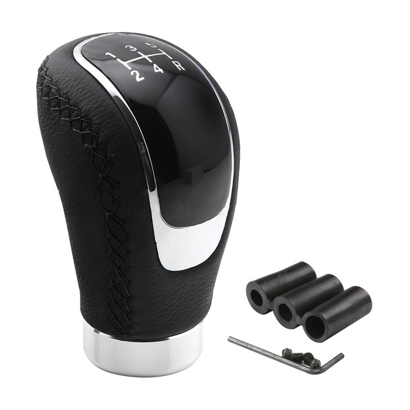 Osilly 5 Speed Shift Knob, Weighted Manual Gear Shifter Knobs, Leather Gear Shifting Handle, Automotive Manual Universal Transmission, Interior Automatic Replacement Parts (Black)