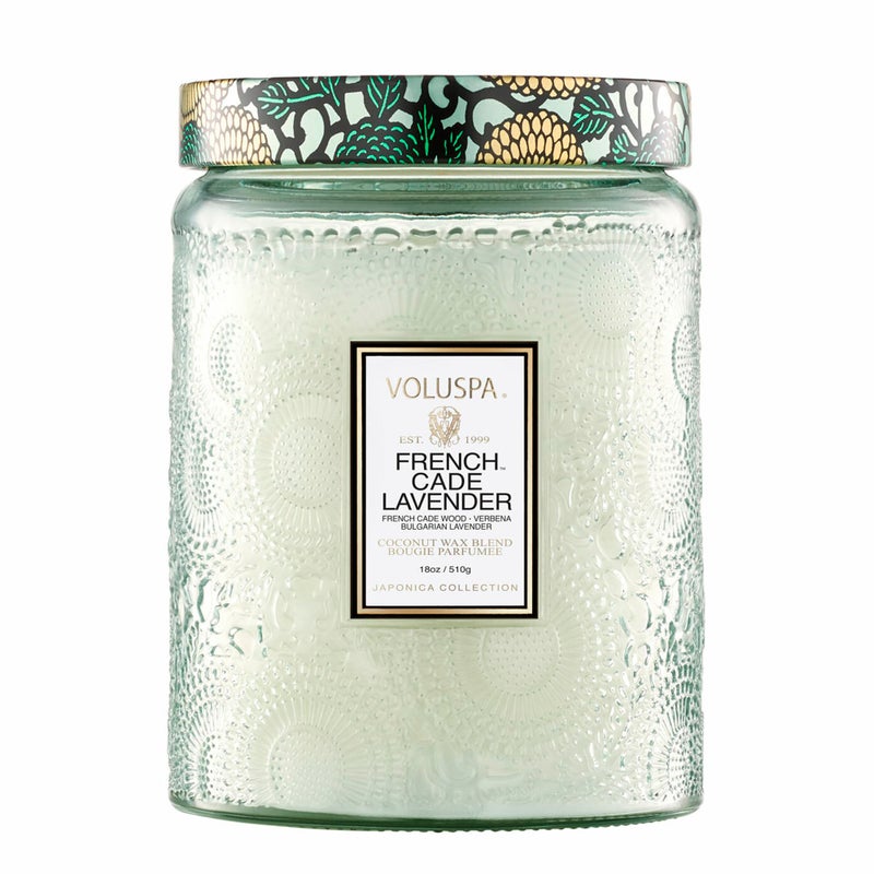 Voluspa French Cade Lavender Candle 18 oz Coconut Wax Blend Scented Candles for Home 100 Hour Burn Time Candle Jars