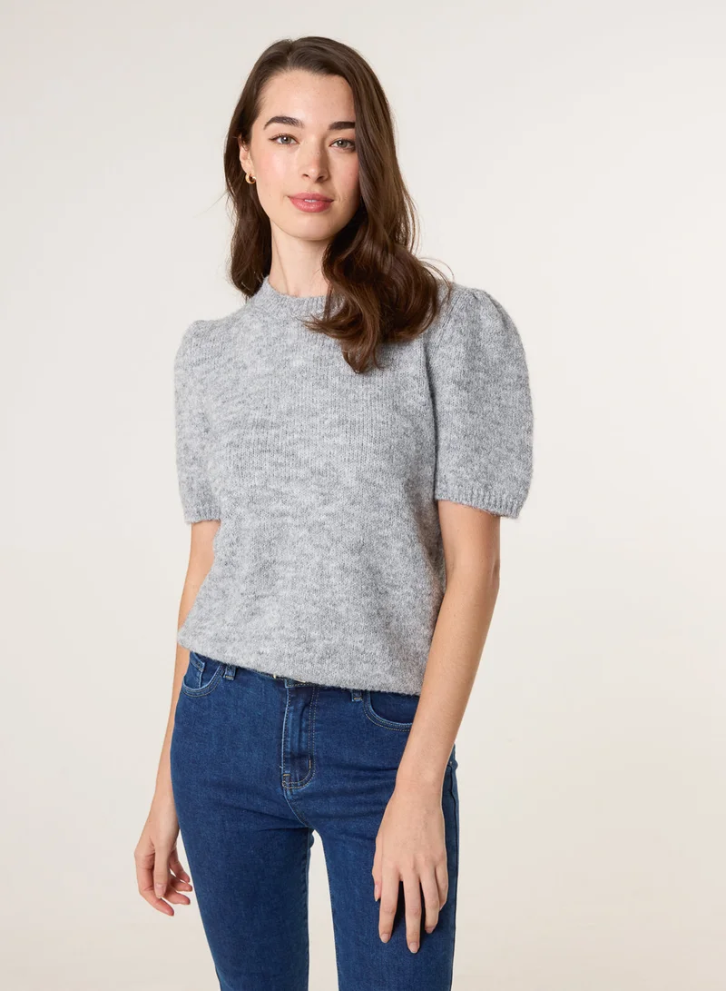 بلو فانيلا كنزة صوف بياقة دائرية