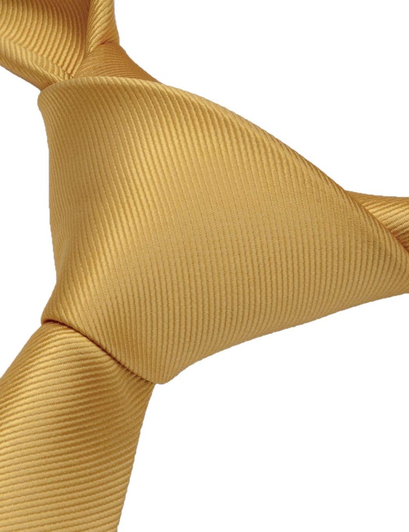 GUSLESON Solid Goldenrod Wedding Ties For Men Neckties and Pocket Square Cufflinks Sets(IN0789-11) - Image 4