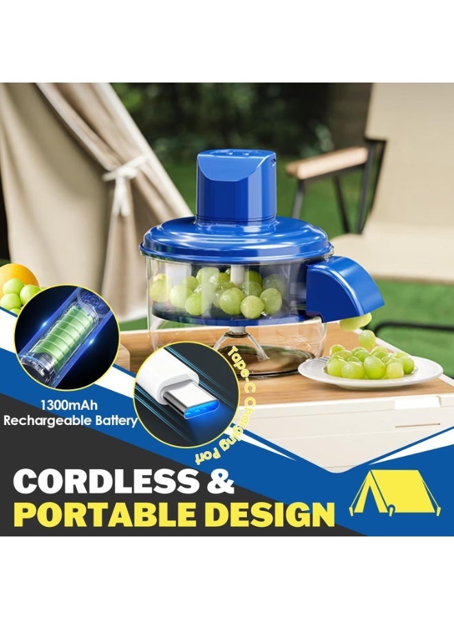 ريون ماكينة تقشير كهربائية للفواكه والخضروات، قابلة لإعادة الشحن، تقشير سريع أوتوماتيكي مع فصل القشر عن اللب، مناسبة للمنزل والتخييم والأعمال الصغيرة - Image 2