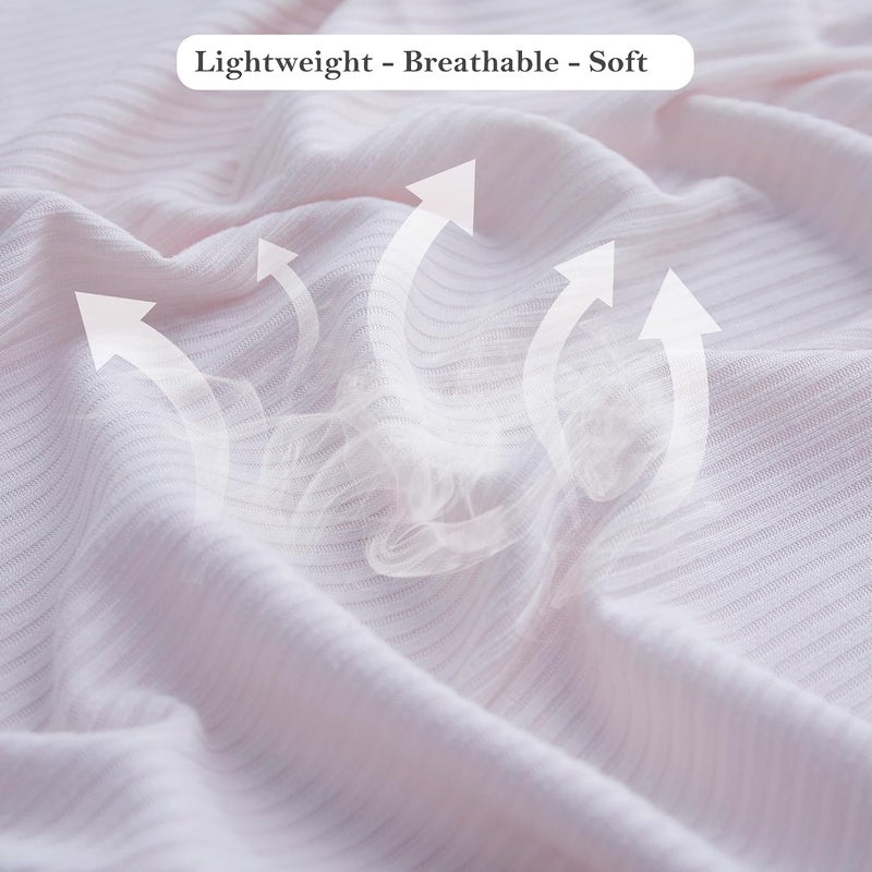 Viviland Jersey Swaddle Blanket, Ultra Soft Stretchy Receiving Blanket, Baby Girl Newborn Rainbow Swaddle Wrap, 40 x 30 inches, 2 Pcs, Unicorn - Image 3