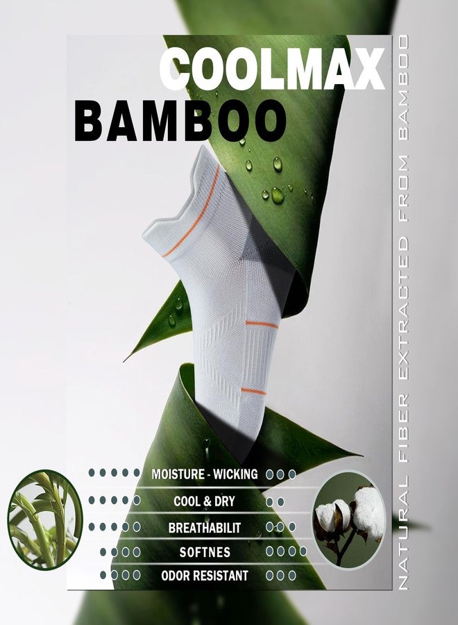 BRISIRA Bamboo Viscose Compression High Ankle Socks Men Women Cushioned Anti Blister HIking Golf Arch Support Running Socks - Image 3