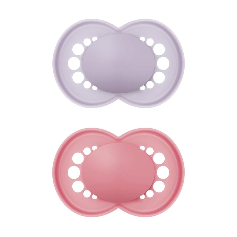 MAM Original Matte Baby Pacifiers, Binky for 16+ Months, BPA-Free Silicone Nipple, Easy to Clean, Best for Breastfed Babies, Developed with Medical Experts, 2 Count Binkies with Sterilizer Case - Image 1