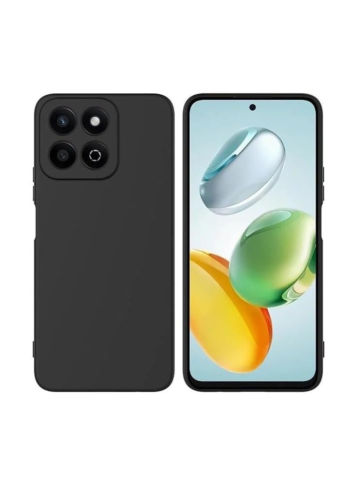 Honor X7c Case Cover Rubberised Matte Soft Silicone TPU with Camera Protection Flexible Back Case Cover for Honor X7C 2024 Black - Image 1