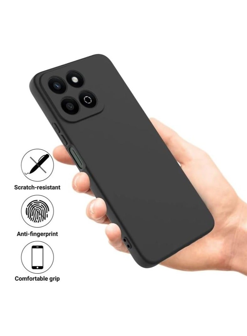 Honor X7c Case Cover Rubberised Matte Soft Silicone TPU with Camera Protection Flexible Back Case Cover for Honor X7C 2024 Black - Image 3