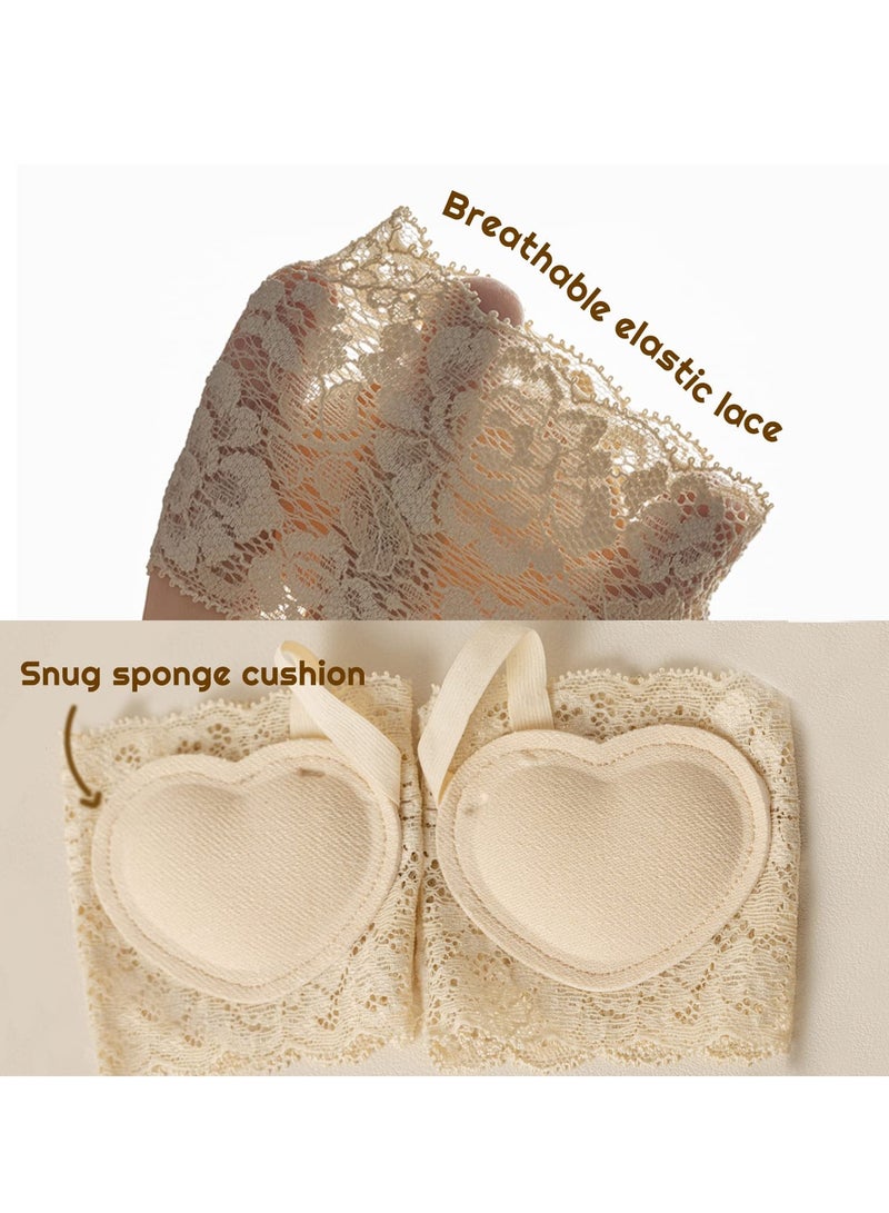 Excefore Women Lace Toe Topper Socks, 3 Pairs Women's Open Toe Slide Sandal Liner Socks, Half Socks Lace Forefoot Socks, Non Slip Toe Cover No Show Half Socks with Sponge Cushion (Size: 4.5-8.2/32-42) - Image 3