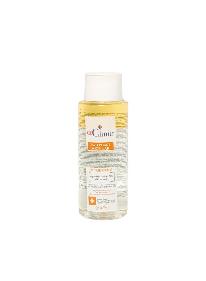dr.Clinic DR. CLINIC | Prebiotic Two-Phase Micellar Water | Makeup Remover for Face, Eyes & Lips | Enriched with Argan Oil, Vitamin B5 & Hyaluronic Acid | For All Skin Types | 400 ml - Image 1