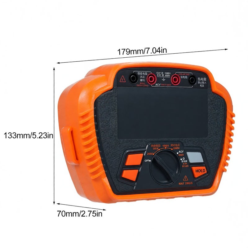NJTY Insulation Resistance Tester 2500V Digital Megohmmeter MAX 200GΩ Measuring Low Resistance Absorption Ratio - Image 5