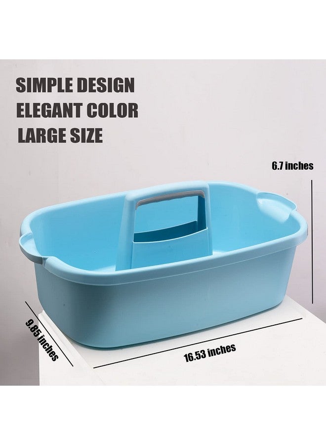 ALINK ALINK Large Plastic Shower Caddy Tote, Portable Storage Caddy Basket Organizer with Handle for Dorm, Bathroom, Tool, Garden, Kitchen, Cleaning Supplies - Blue  - Image 2