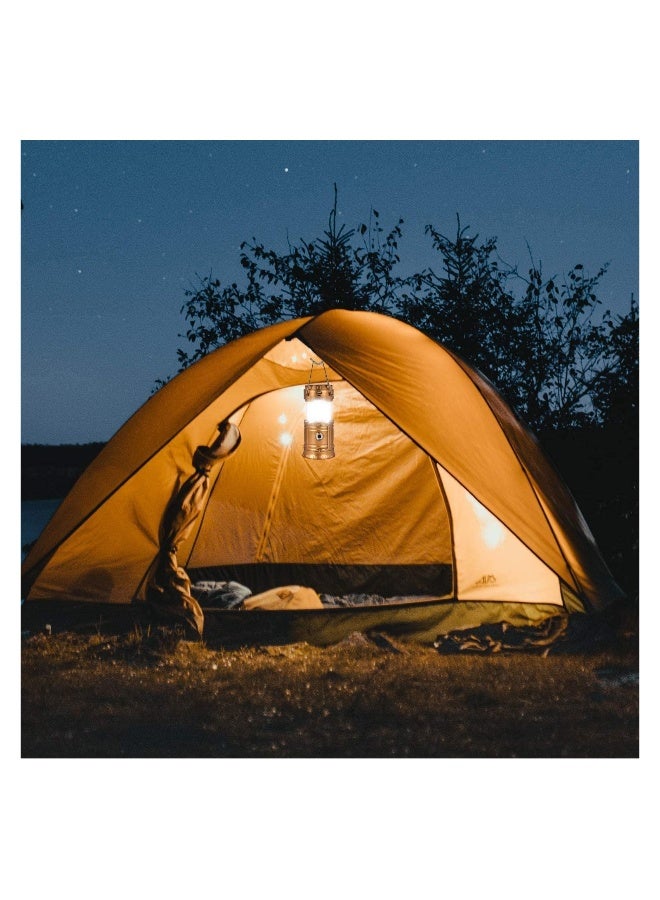 Solar Camping Lights 2 Packs, USB Direct Charge Ultra Bright LED Collapsible Water Resistant Lanterns Flashlights - Image 3