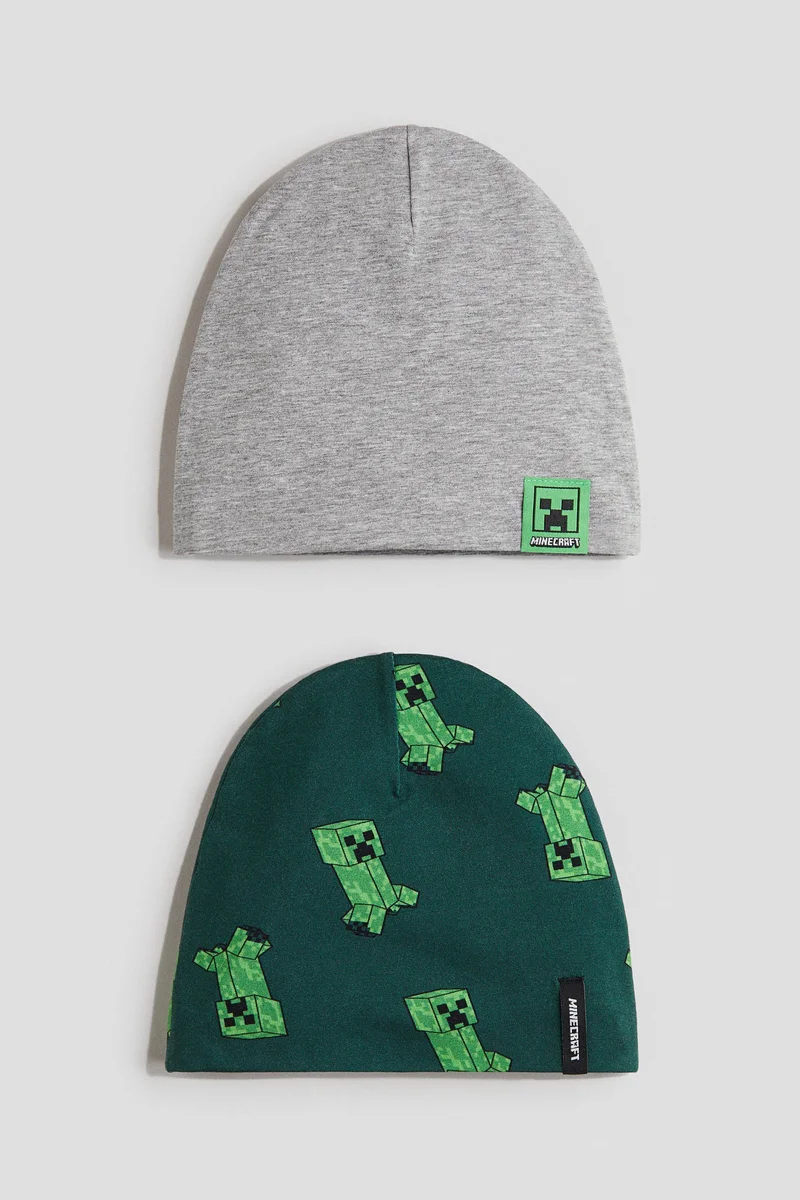 H&M 2-pack printed jersey beanies