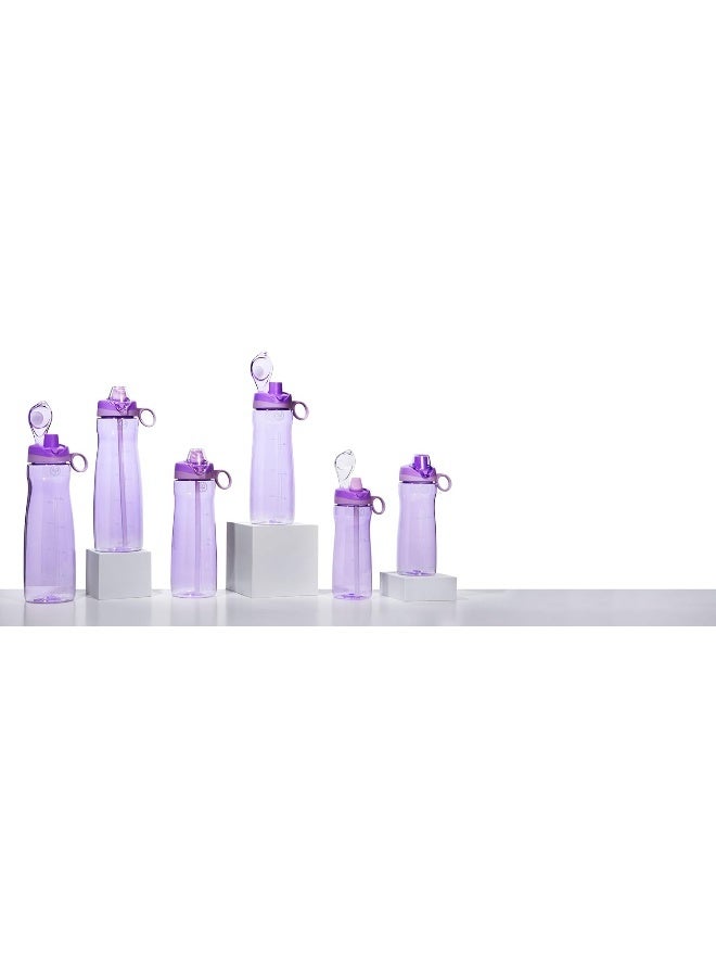 Pogo Plastic Water Bottle with Soft Straw Lid and Carry Handle, BPA Free, Dishwasher Safe, 18oz, Lilac - Image 5