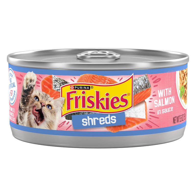 Friskies Purina Friskies Shreds With Salmon in Sauce Wet Cat Food - (Pack of 24) 5.5 oz. Cans - Image 1