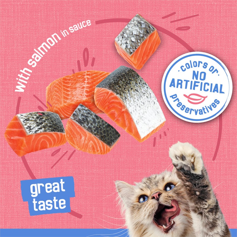 Friskies Purina Friskies Shreds With Salmon in Sauce Wet Cat Food - (Pack of 24) 5.5 oz. Cans - Image 4