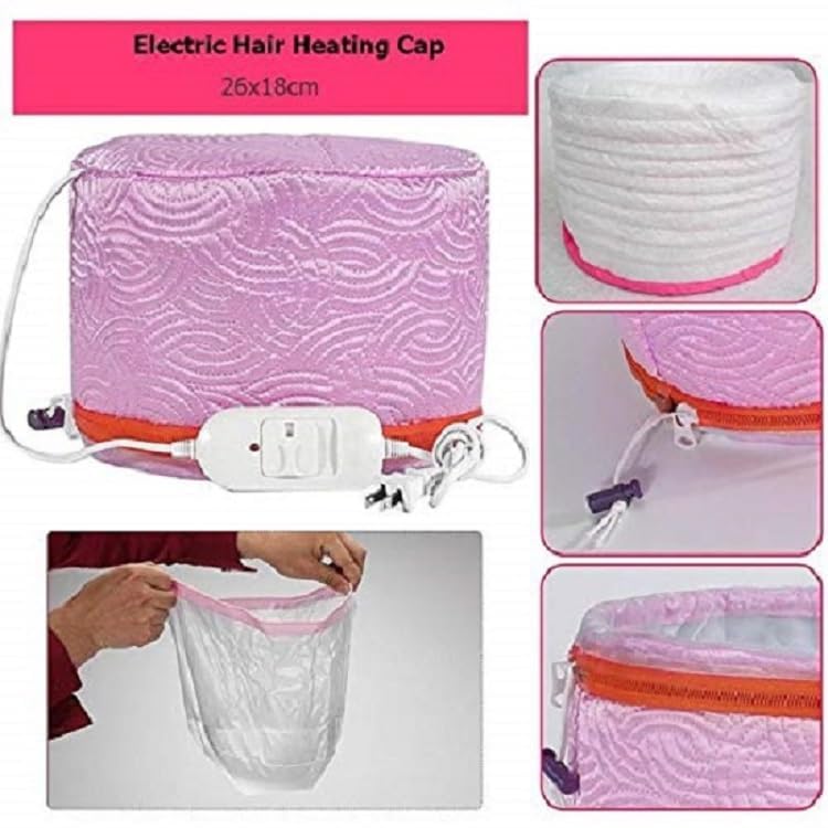 VONITY Pink Spa Cap, Hair Spa Steamer, Heat Cap For Hair, Hair Spa Cap Steamer For Home, Hair Heat Cap, Steam Cap, Heating Cap For Hair Spa, Hot Cap For Hair Spa, Self Heating Cap For Hair Spa-AS-786 - Image 4