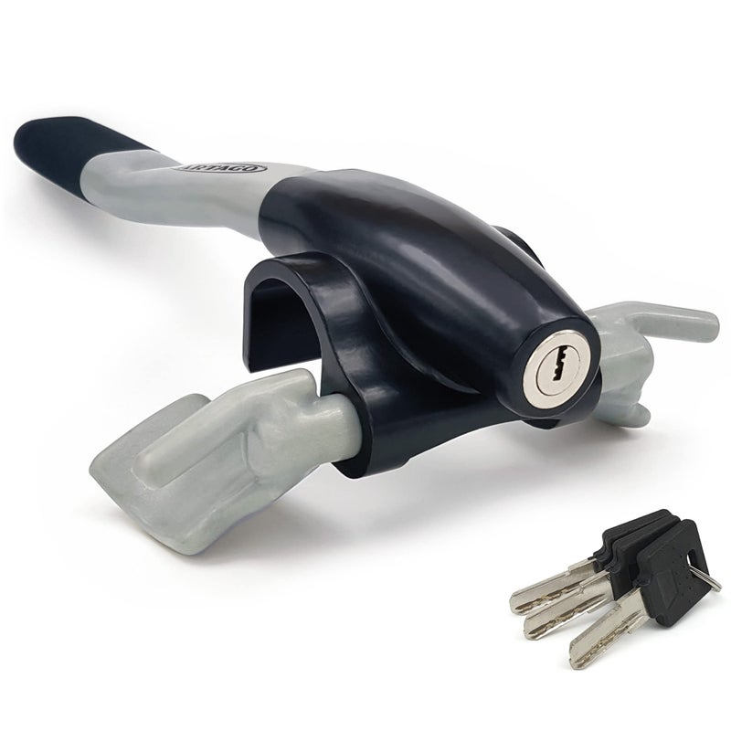 Artago 869 HighEnd Steering Wheel Lock Extra Security Around The Spoke Press Click Locking More Practical Universal Anti Theft Bar Locking Device for Vehicle Car Truck Van Autovan Camper