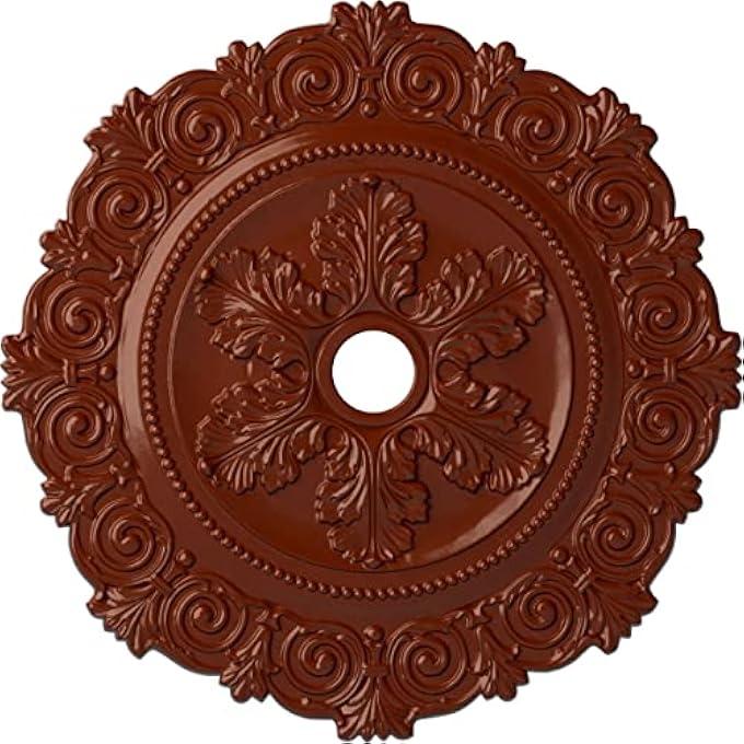 CM33SCFIF SCROLL CEILING MEDALLION, 33 1/4"OD X 3 5/8"ID X 1"P, HAND-PAINTED FIREBRICK - Image 2