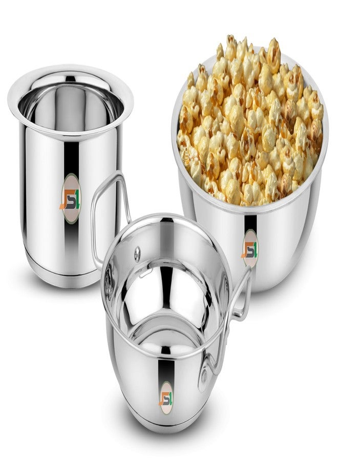 JSI Induction Base Cookware Set 3 Pcs - Milk Tope 2000ml, Tasla 2500ml, & Kadhai 2300ml - Heavy Gauge Stainless Steel Cooking Set for Kitchen - Rust Free, Durable & Sturdy - Image 2