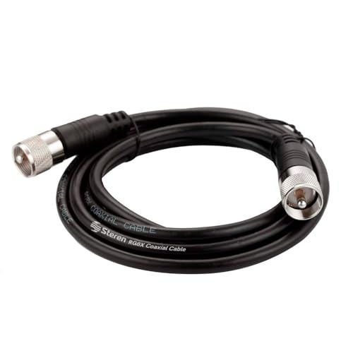 STEREN RG8X Coaxial Cable 12 ft, CB Coax Cable with PL259 UHF Connectors, Male to Male Low Loss 50 Ohm for HAM Radio, LMR400, Antenna Analyzer - Image 1
