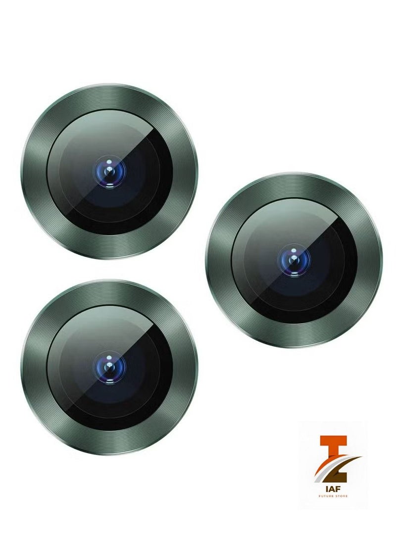 IAF camera lens protector for Iphone 13 Pro, premium Hd Tempered Glass Metal Ring Aluminum Alloy Lens Screen Cover Film Multiple Color Green - Image 1