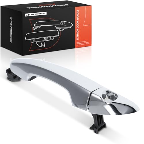 A-Premium APremium Front Left Driver Side Exterior Door Handle with Keyhole Compatible with Hyundai Sonata 2015 2016 2017 2018 2019 Silver - Image 1