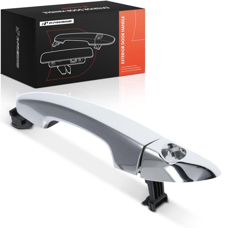 A-Premium APremium Front Left Driver Side Exterior Door Handle with Keyhole Compatible with Hyundai Sonata 2015 2016 2017 2018 2019 Silver - Image 2