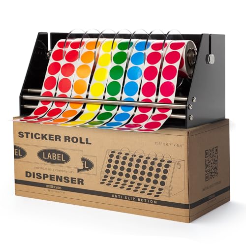 Sutter Signs Roll Label Dispenser for Sticker Labels | Thick Durable Acrylic Sticker Roll Holder with Anti-Slip Feet and Spacer Springs - Image 1