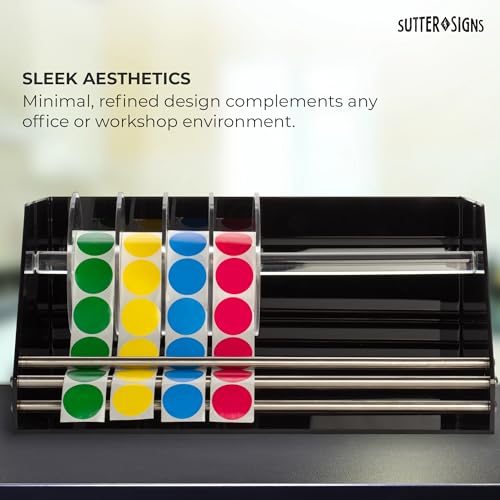 Sutter Signs Roll Label Dispenser for Sticker Labels | Thick Durable Acrylic Sticker Roll Holder with Anti-Slip Feet and Spacer Springs - Image 4
