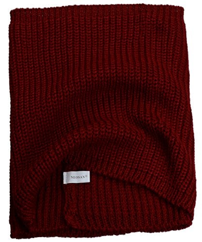 NEOSAN Womens Thick Ribbed Knit Winter Infinity Circle Loop Scarf Burgundy - Image 3