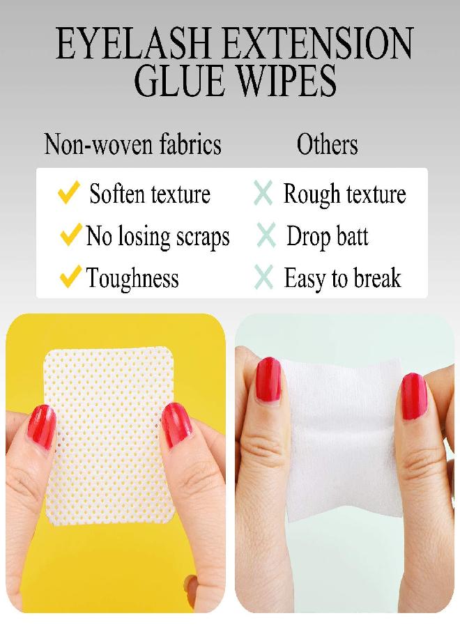 Maitys 1000 Pieces Eyelash Extension Glue Wipes Eyelash Glue Cleaner Non Woven Fabric Glue Wipes Lash Supplies Accessories Tools for Eyelash Extension Glue and Nail Polish Bottle (White) - Image 2