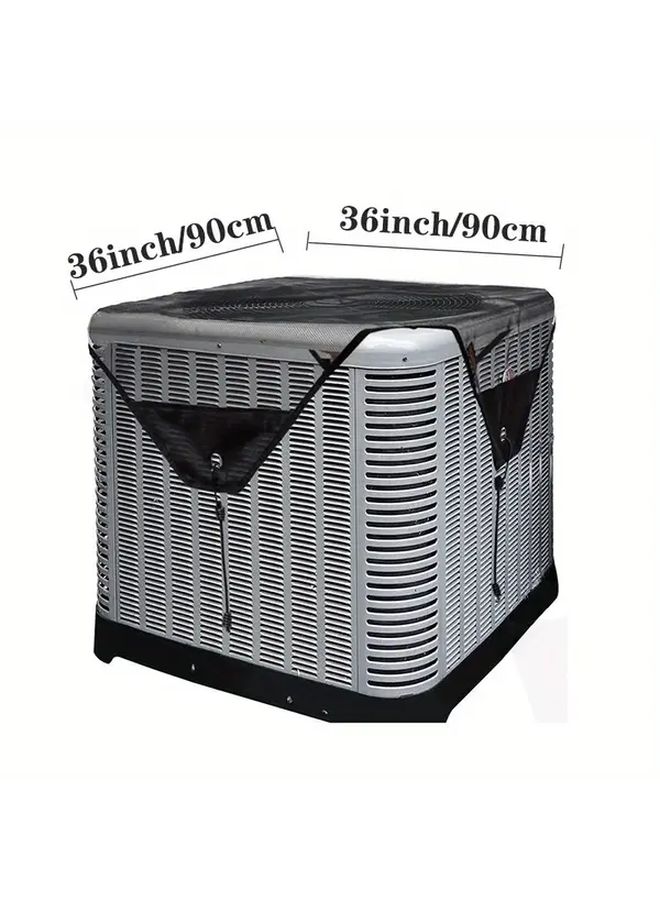 1 Pc Black Ac Mesh Cover For Outside Units Universal Outdoor Central Air Conditioner Defender All Season 32x32 Inch Air Conditioner Accessories - Image 5